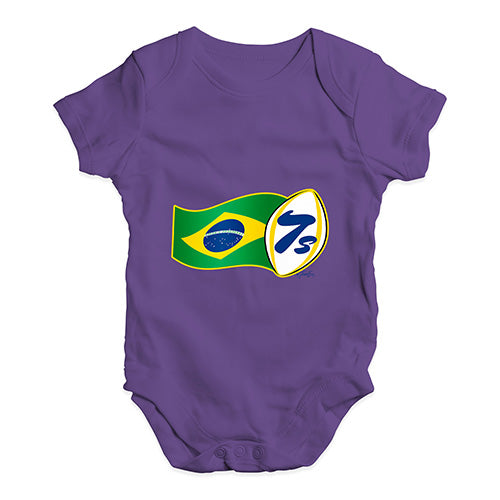 Babygrow Baby Romper Rugby 7S Brazil Baby Unisex Baby Grow Bodysuit 6-12 Months Plum