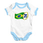 Funny Baby Clothes Rugby 7S Brazil Baby Unisex Baby Grow Bodysuit 12-18 Months White Blue Trim