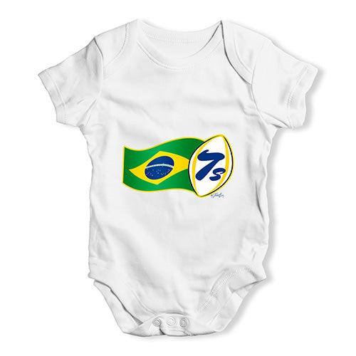 Funny Baby Bodysuits Rugby 7S Brazil Baby Unisex Baby Grow Bodysuit Newborn White