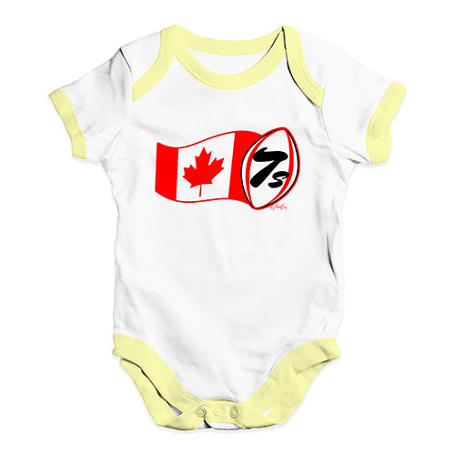 Baby Boy Clothes Rugby 7S Canada Baby Unisex Baby Grow Bodysuit 0-3 Months White Yellow Trim