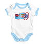 Baby Grow Baby Romper Rugby 7S Fiji Baby Unisex Baby Grow Bodysuit 3-6 Months White Blue Trim