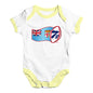 Babygrow Baby Romper Rugby 7S Fiji Baby Unisex Baby Grow Bodysuit 3-6 Months White Yellow Trim