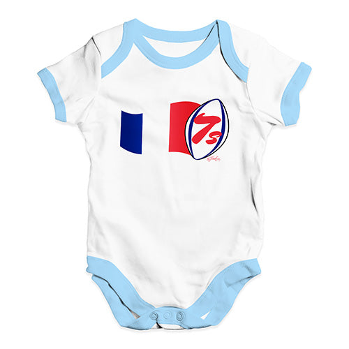 Baby Boy Clothes Rugby 7S France Baby Unisex Baby Grow Bodysuit 18-24 Months White Blue Trim
