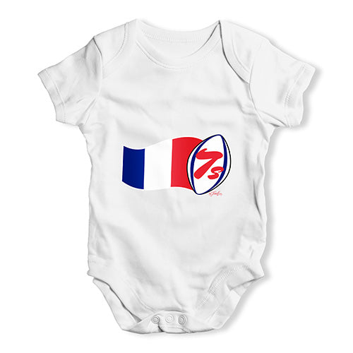 Babygrow Baby Romper Rugby 7S France Baby Unisex Baby Grow Bodysuit 3-6 Months White