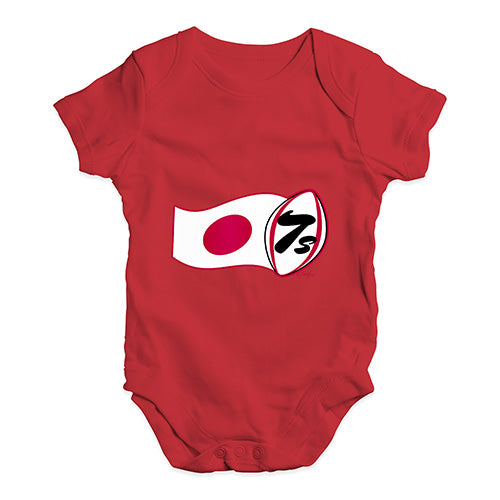 Funny Infant Baby Bodysuit Rugby 7S Japan Baby Unisex Baby Grow Bodysuit 6-12 Months Red