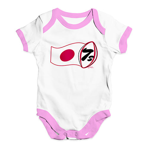 Funny Baby Onesies Rugby 7S Japan Baby Unisex Baby Grow Bodysuit Newborn White Pink Trim