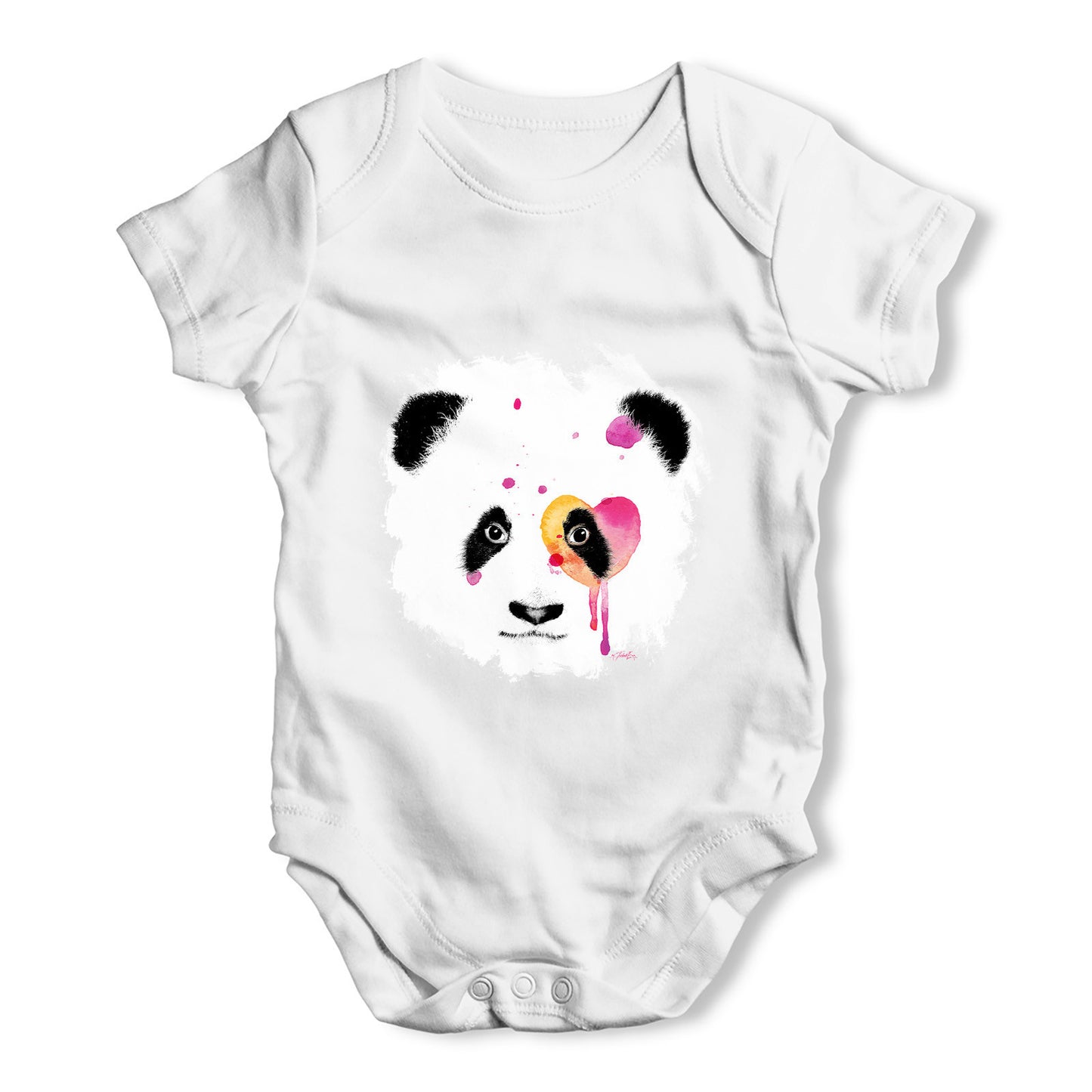 Watercolour Panda Face Baby Grow Bodysuit