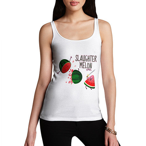 Slaughter Melon Watermelon Pun Women's Tank Top