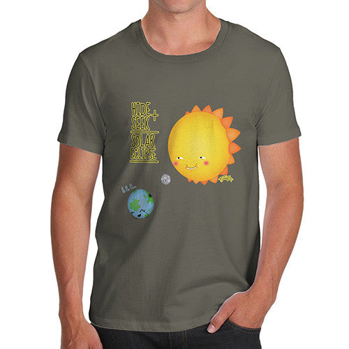 Hide and Seek Solar Eclipse Sun Moon Earth Men's T-Shirt