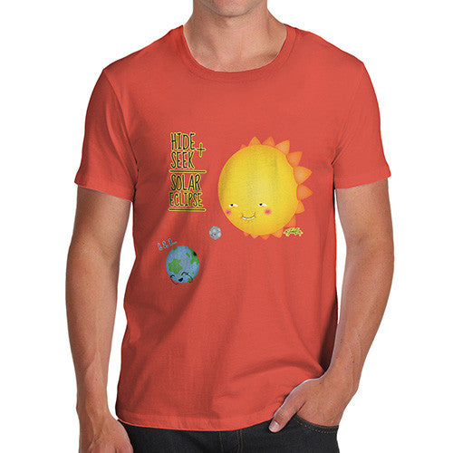 Hide and Seek Solar Eclipse Sun Moon Earth Men's T-Shirt