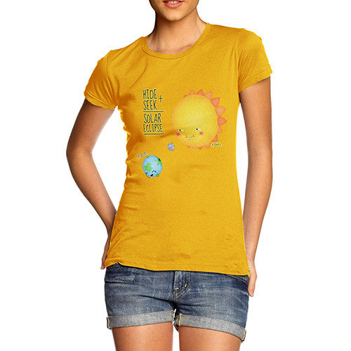 Hide and Seek Solar Eclipse Sun Moon Earth Women's T-Shirt 