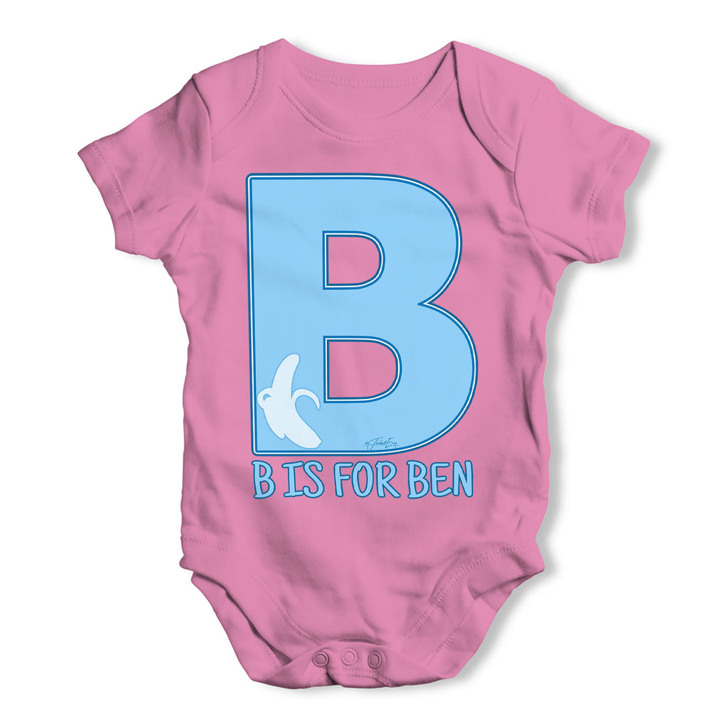 Personalised Letter B Baby Grow Bodysuit