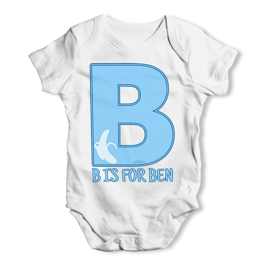 Personalised Letter B Baby Grow Bodysuit