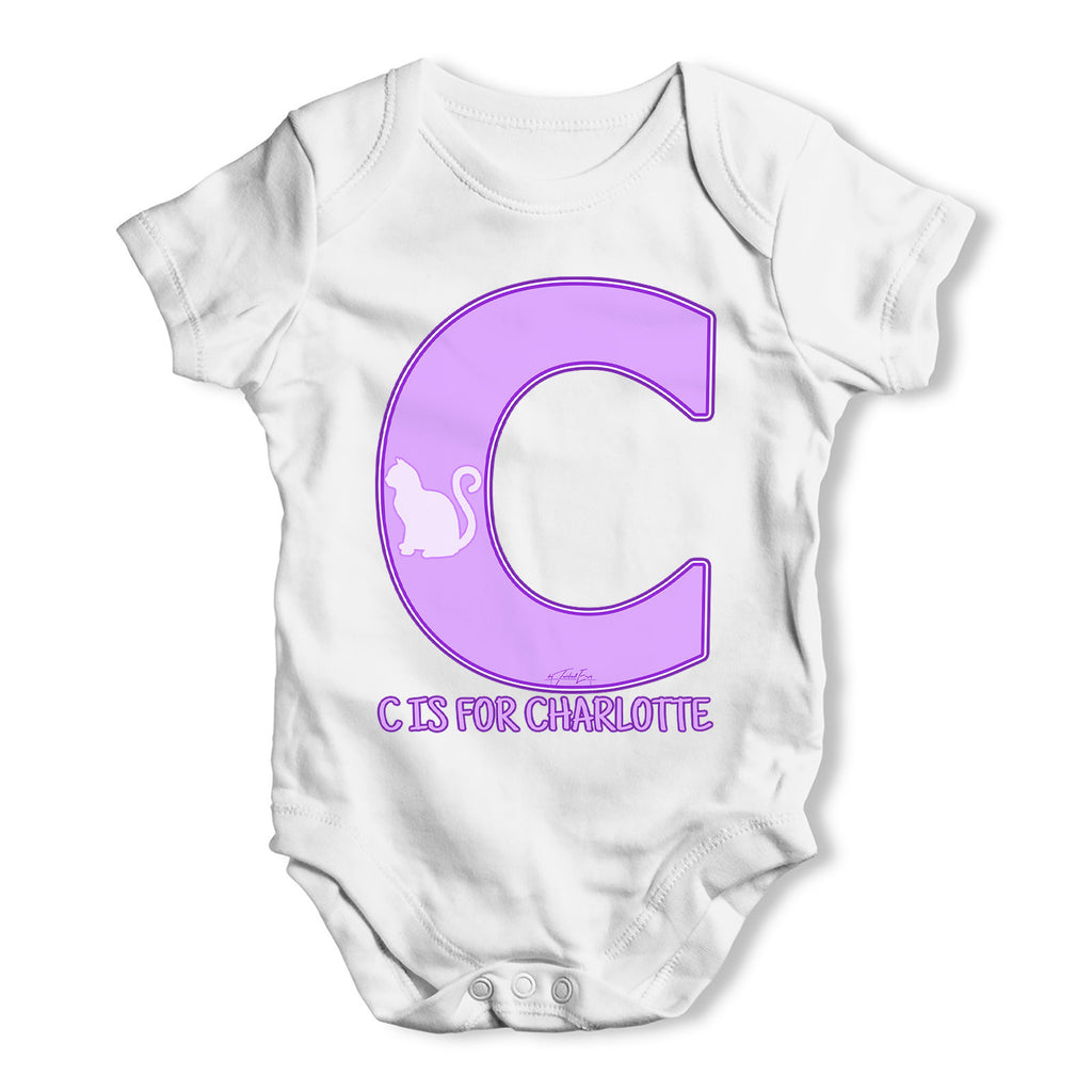 Personalised Letter C Baby Grow Bodysuit
