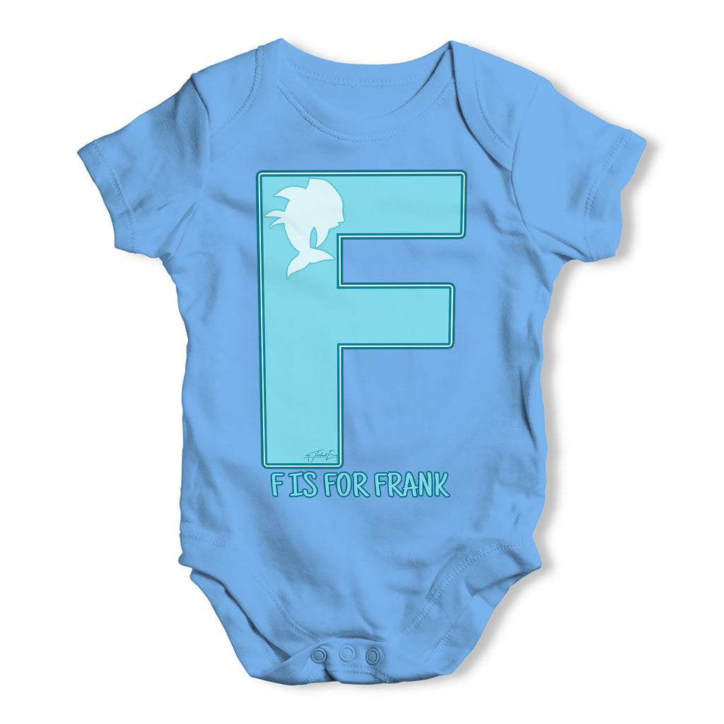 Personalised Letter F Baby Grow Bodysuit