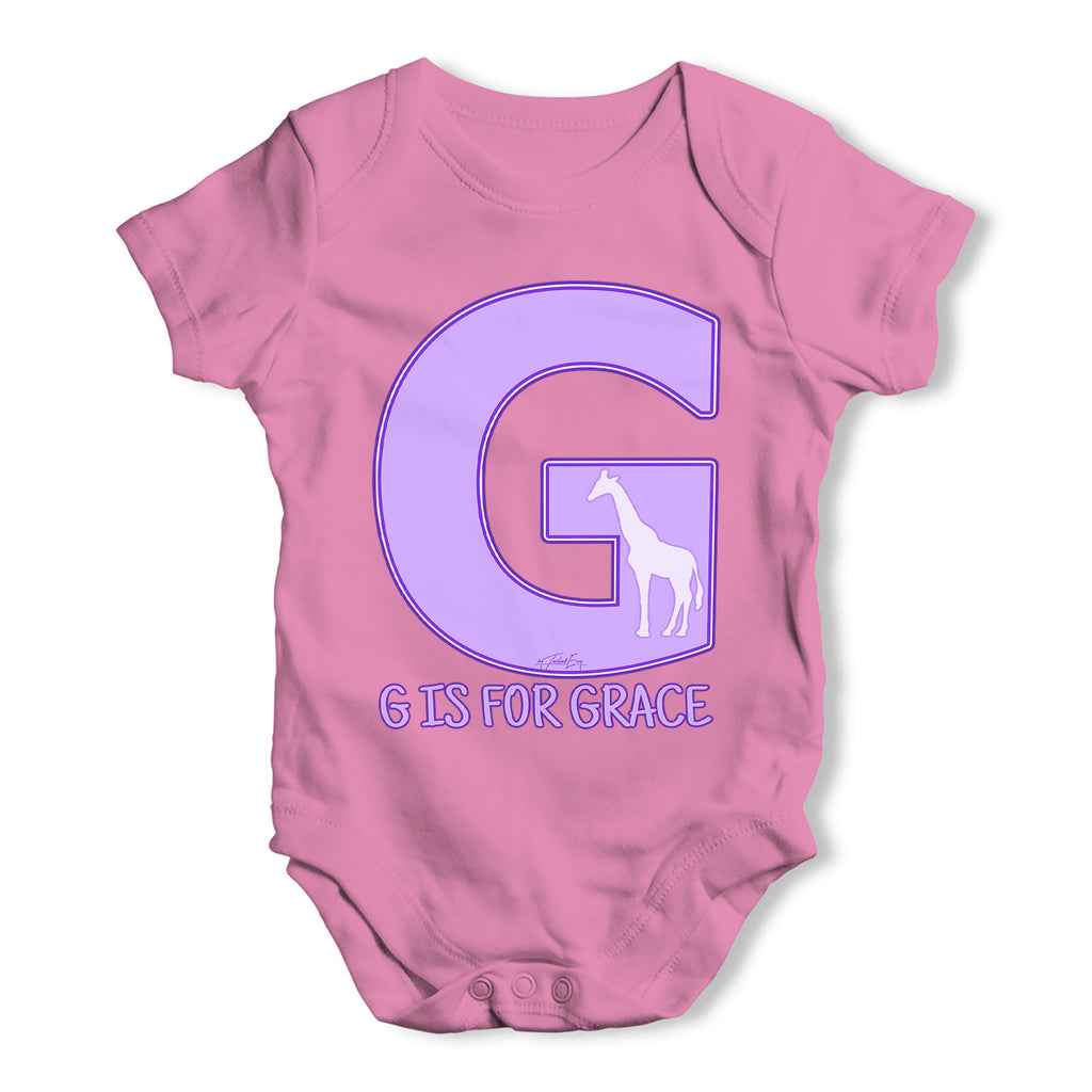 Personalised Letter G Baby Grow Bodysuit