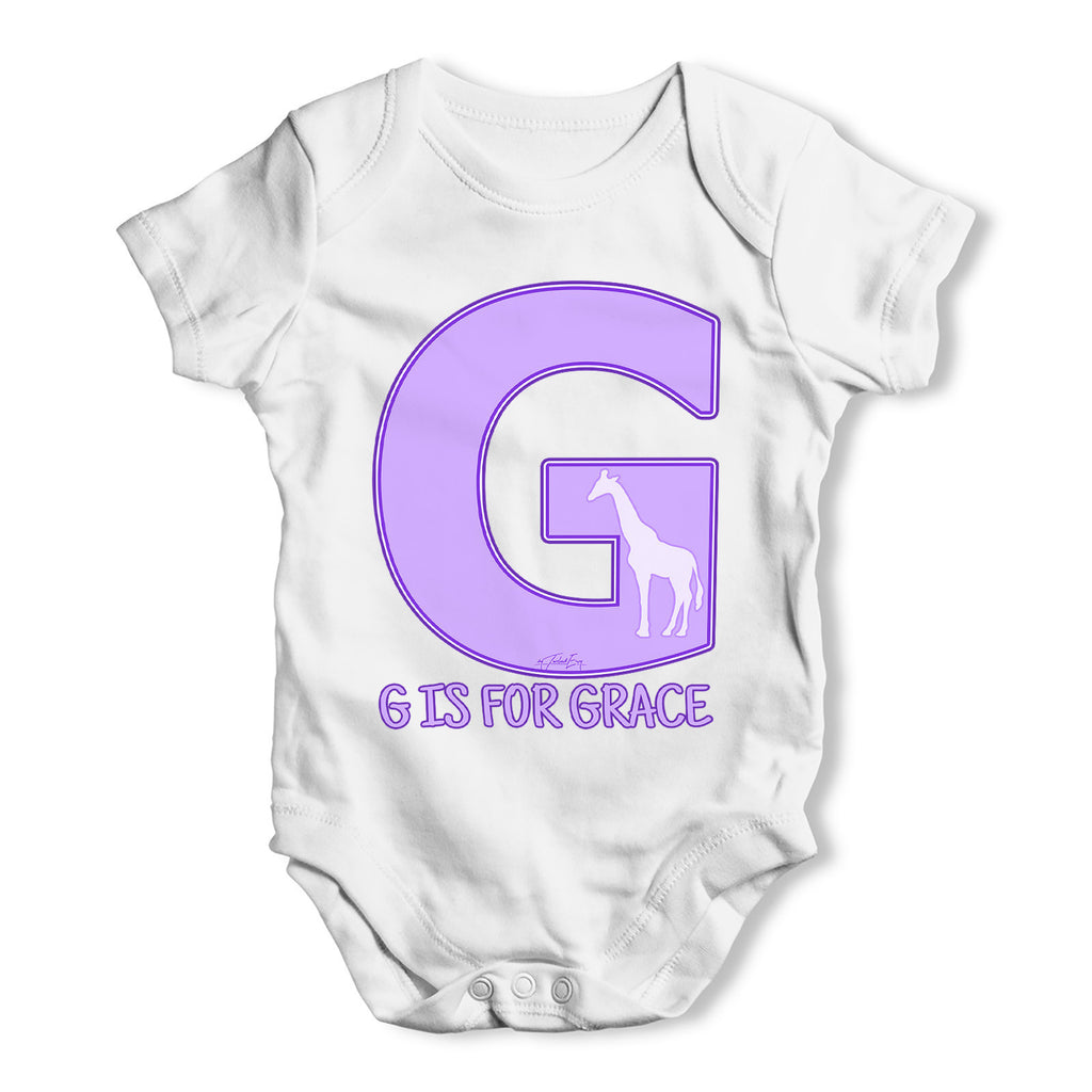 Personalised Letter G Baby Grow Bodysuit