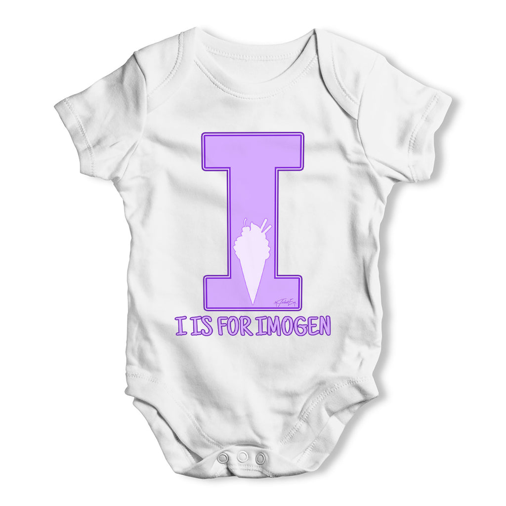 Personalised Letter I Baby Grow Bodysuit
