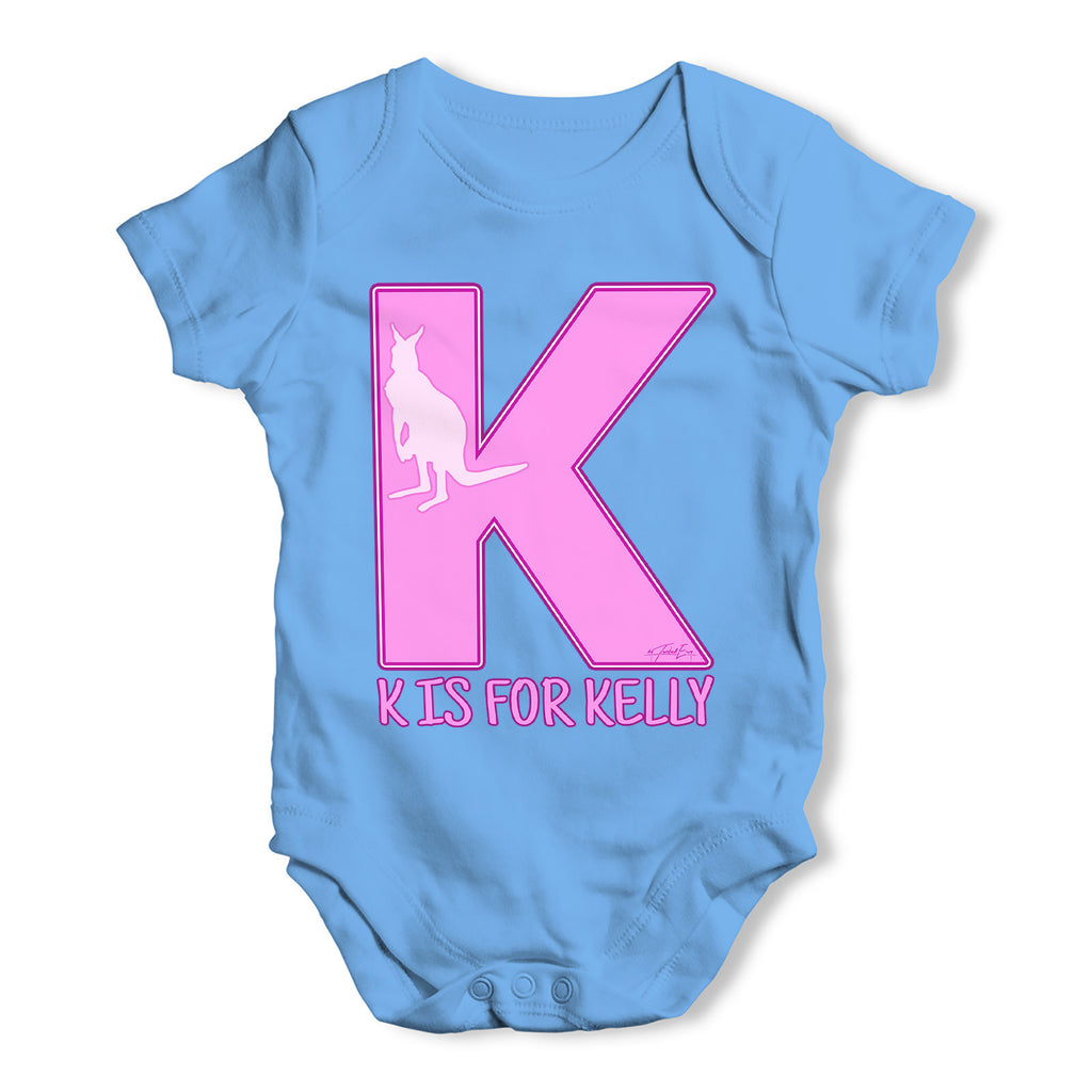 Personalised Letter K Baby Grow Bodysuit