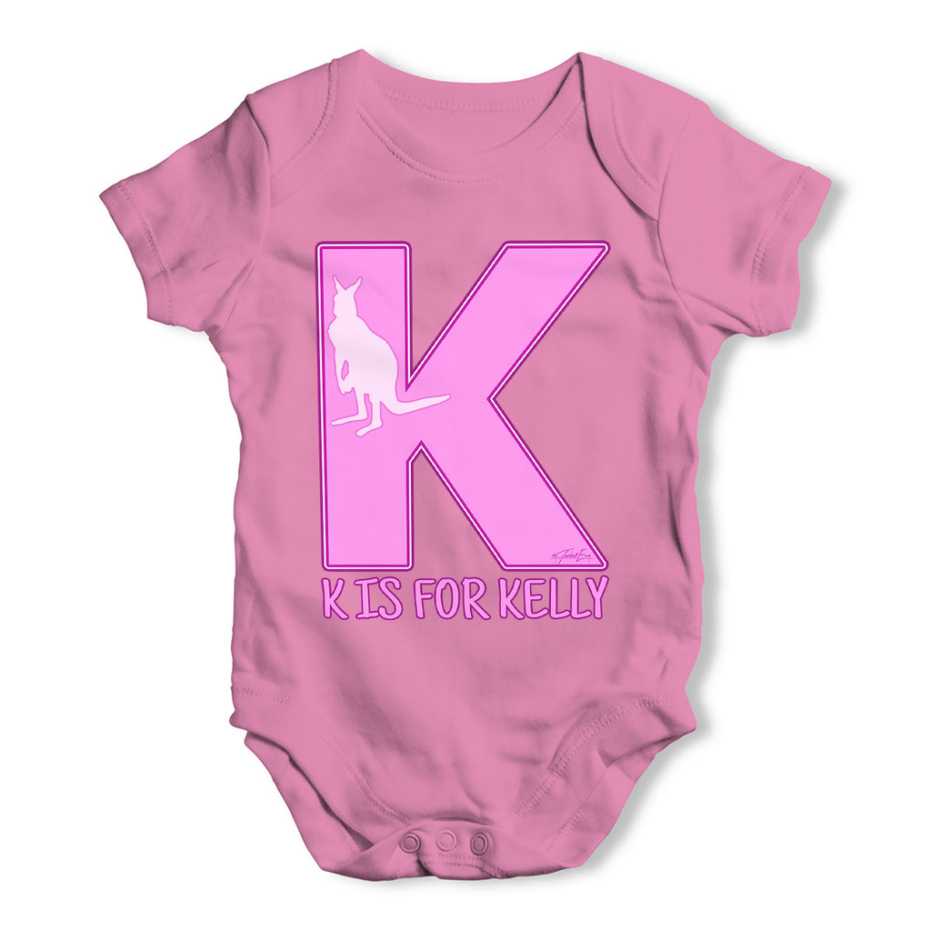Personalised Letter K Baby Grow Bodysuit