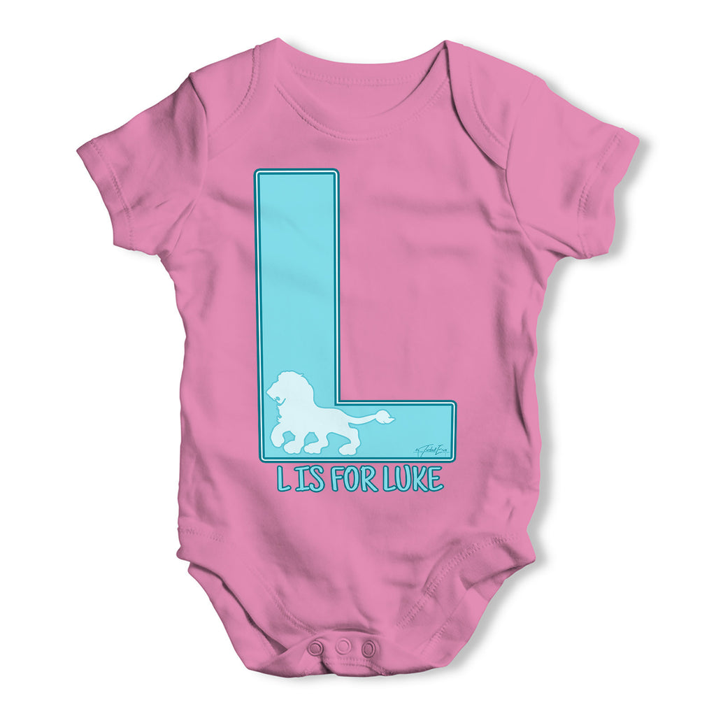 Personalised Letter L Baby Grow Bodysuit