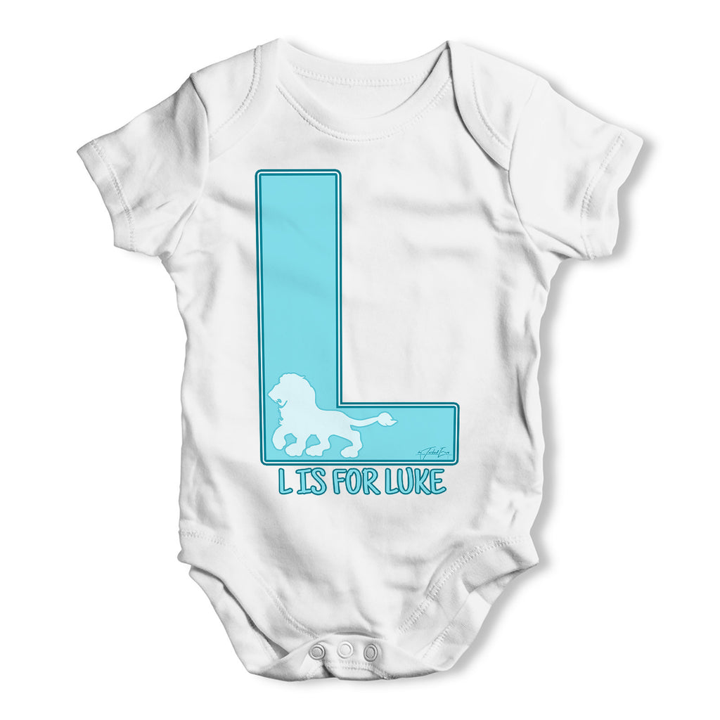 Personalised Letter L Baby Grow Bodysuit