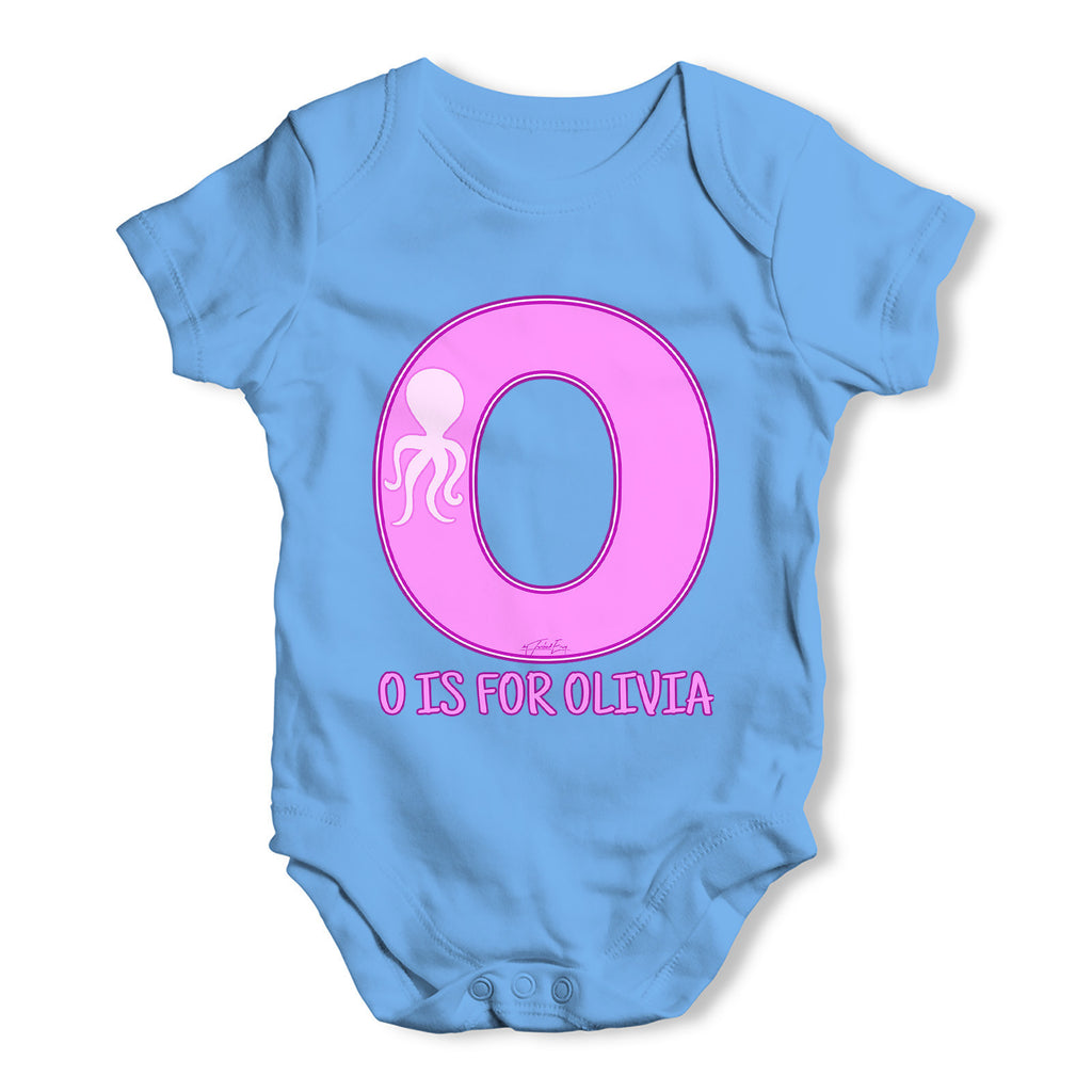 Personalised Letter O Baby Grow Bodysuit