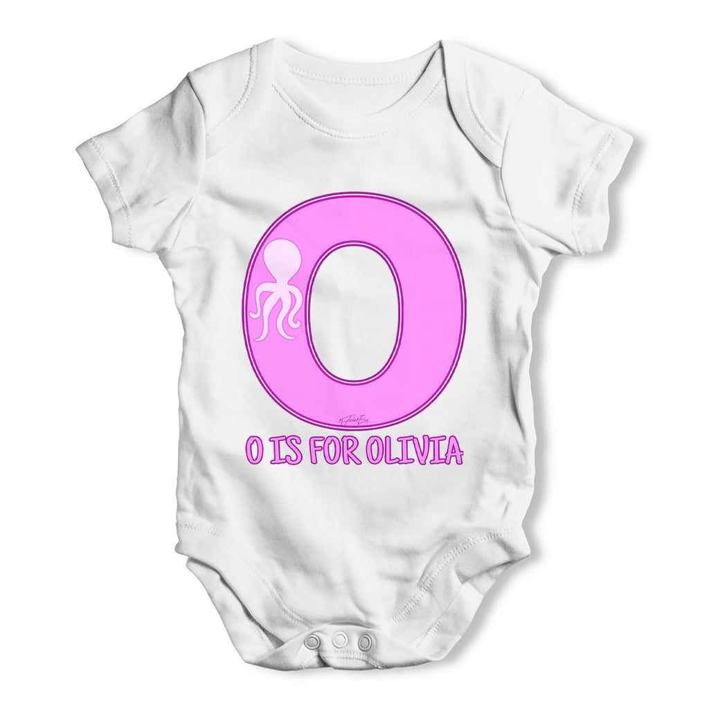Personalised Letter O Baby Grow Bodysuit