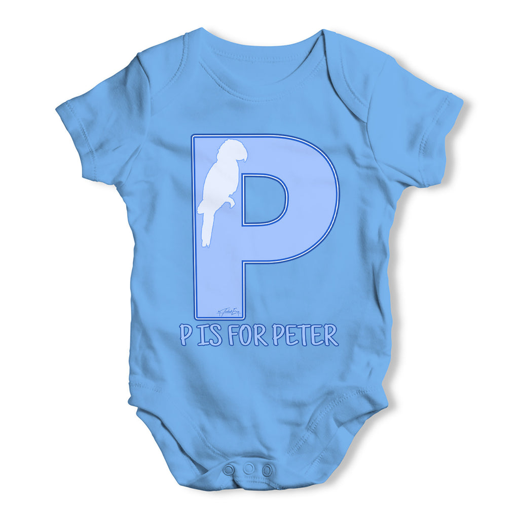 Personalised Letter P Baby Grow Bodysuit