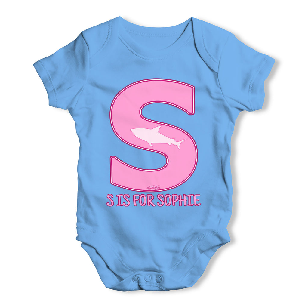Personalised Letter S Baby Grow Bodysuit