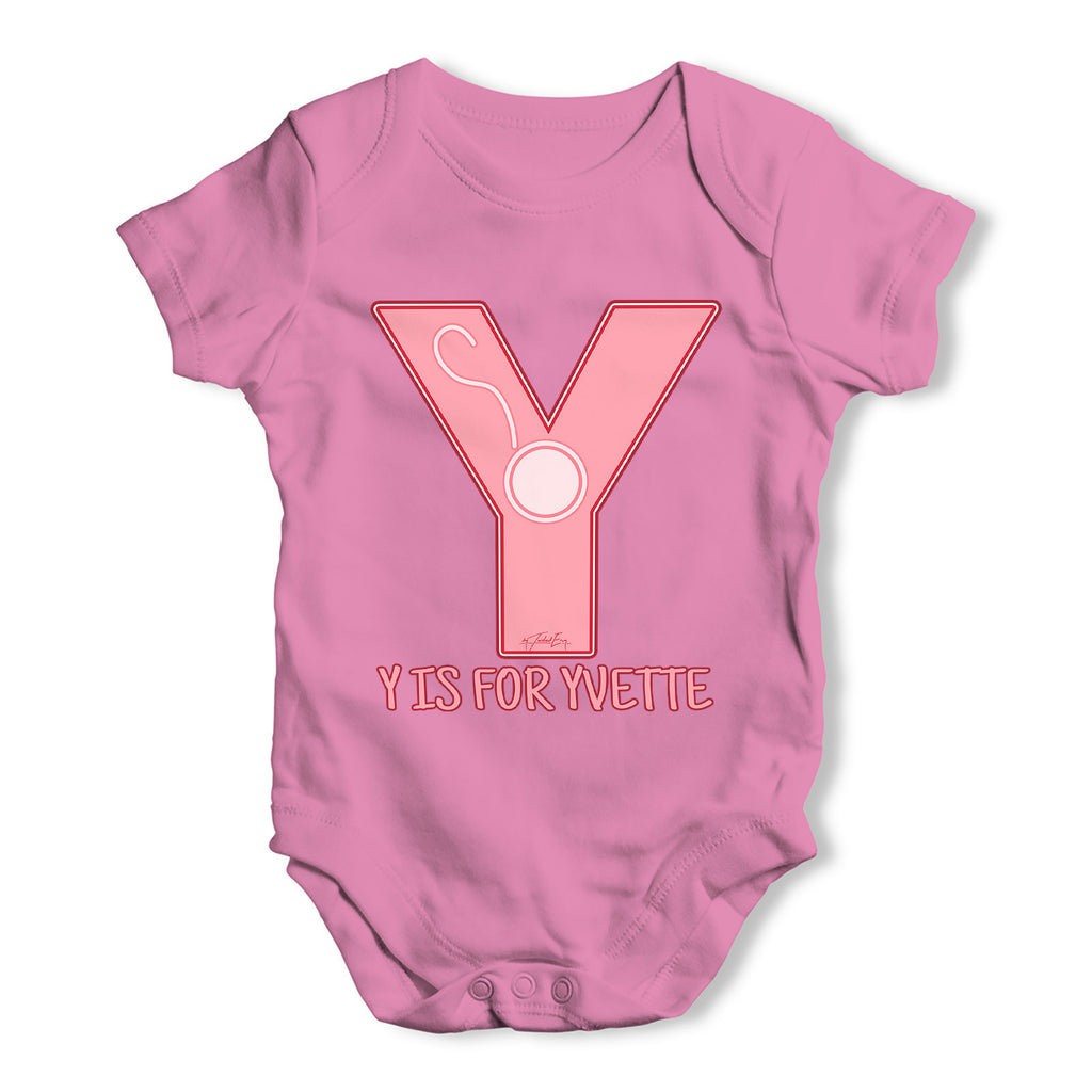 Personalised Letter Y Baby Grow Bodysuit