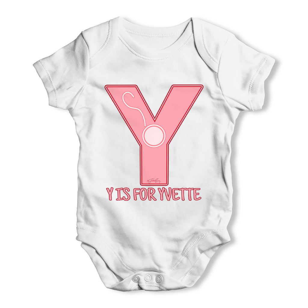 Personalised Letter Y Baby Grow Bodysuit