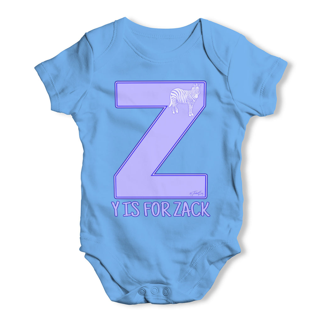 Personalised Letter Z Baby Grow Bodysuit