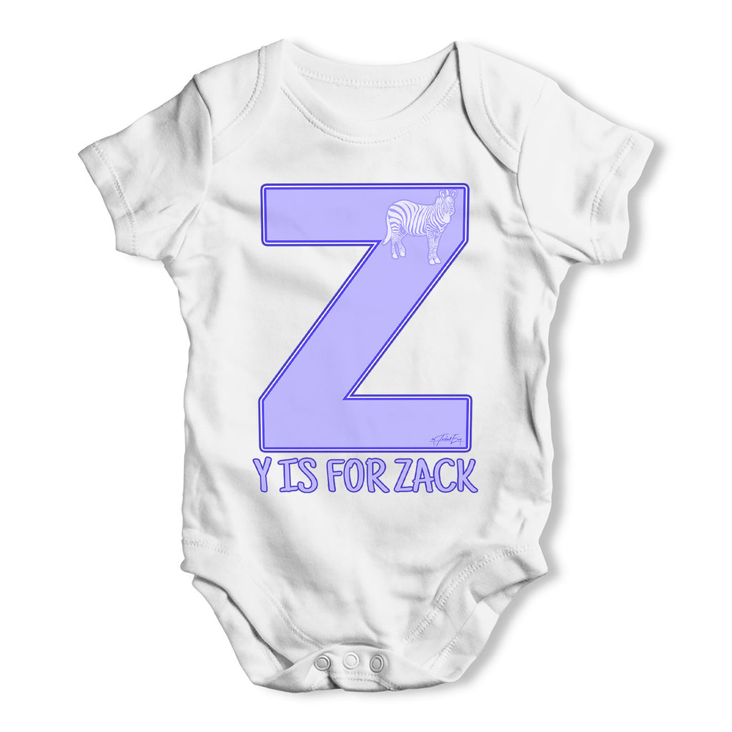 Personalised Letter Z Baby Grow Bodysuit