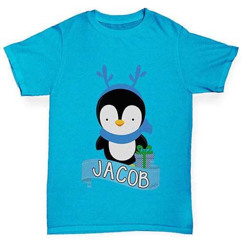 Baby Penguin Personalised Boy's T-Shirt