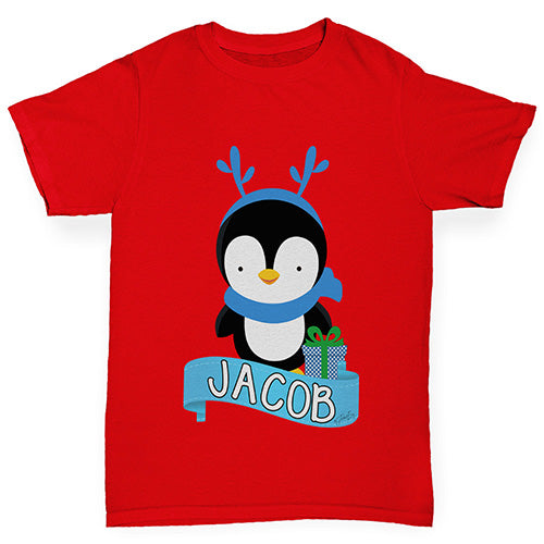 Baby Penguin Personalised Boy's T-Shirt