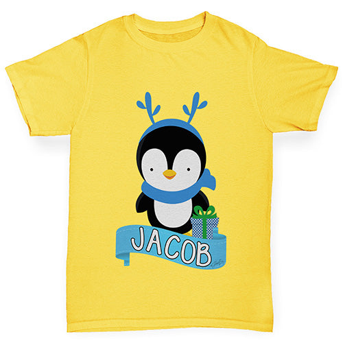 Baby Penguin Personalised Boy's T-Shirt