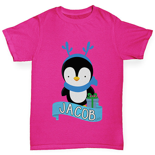 Baby Penguin Personalised Girl's T-Shirt 