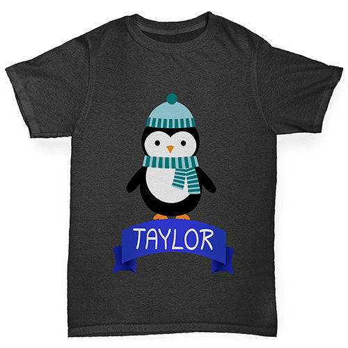 Christmas Penguin Personalised Boy's T-Shirt