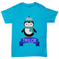 Christmas Penguin Personalised Girl's T-Shirt 