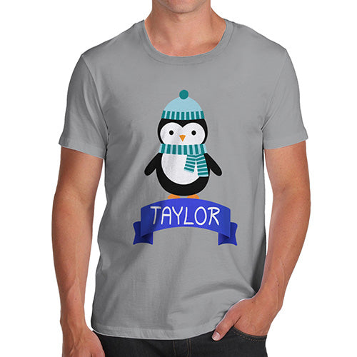 Christmas Penguin Personalised Men's T-Shirt