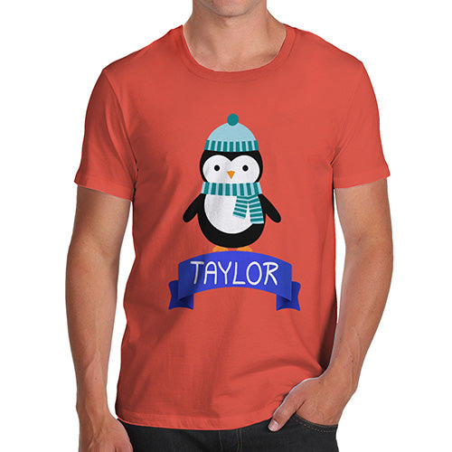 Christmas Penguin Personalised Men's T-Shirt