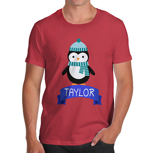 Christmas Penguin Personalised Men's T-Shirt