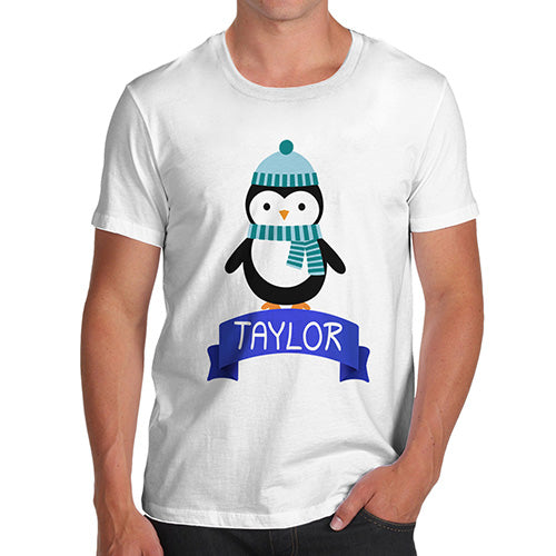 Christmas Penguin Personalised Men's T-Shirt