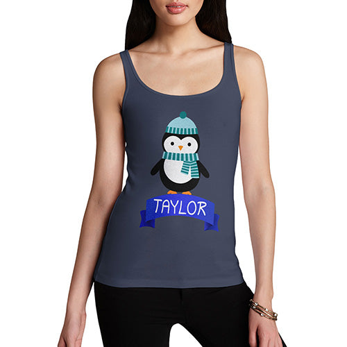 Christmas Penguin Personalised Women's Tank Top