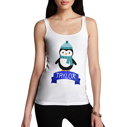 Christmas Penguin Personalised Women's Tank Top