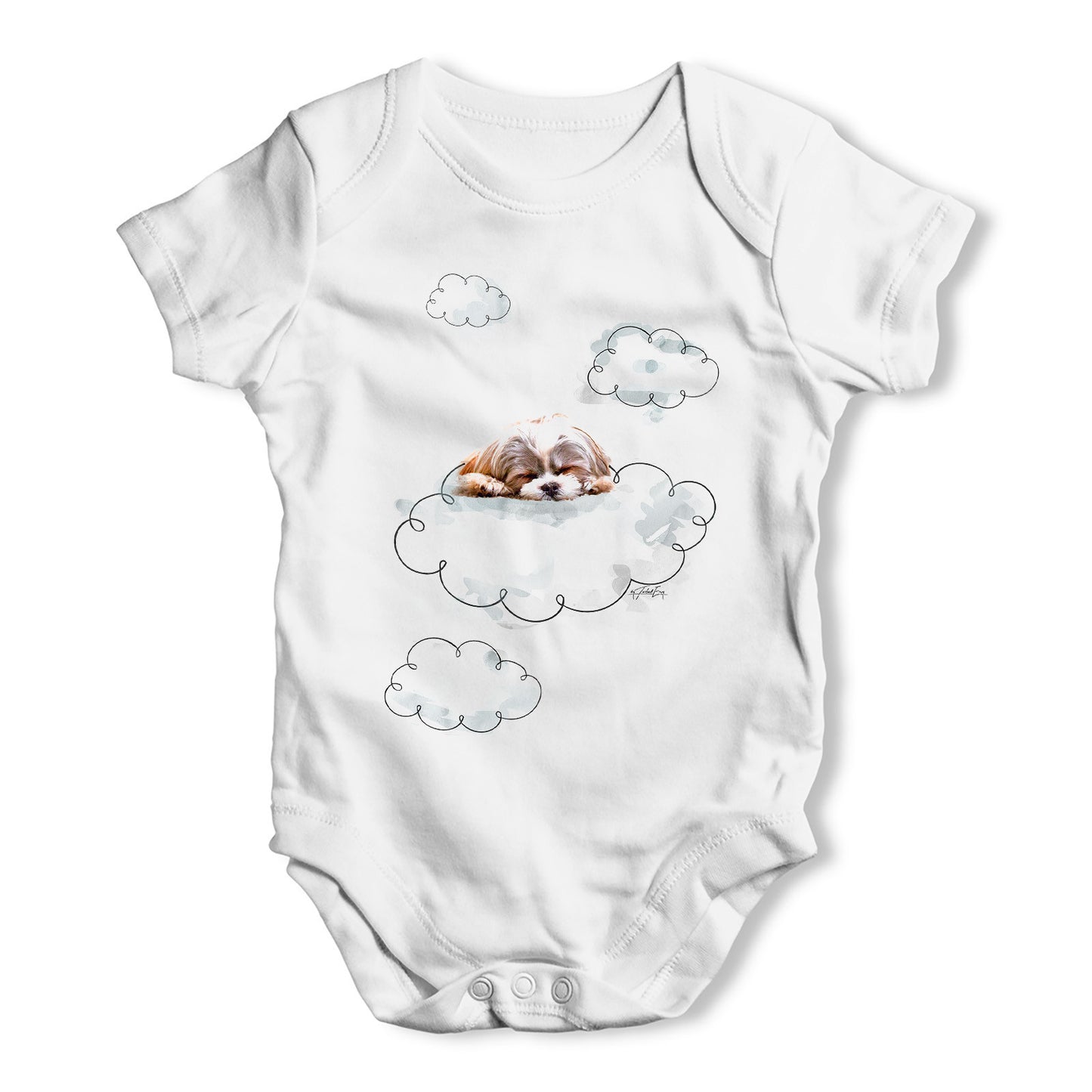 Doodle Dog Cloud Baby Grow Bodysuit