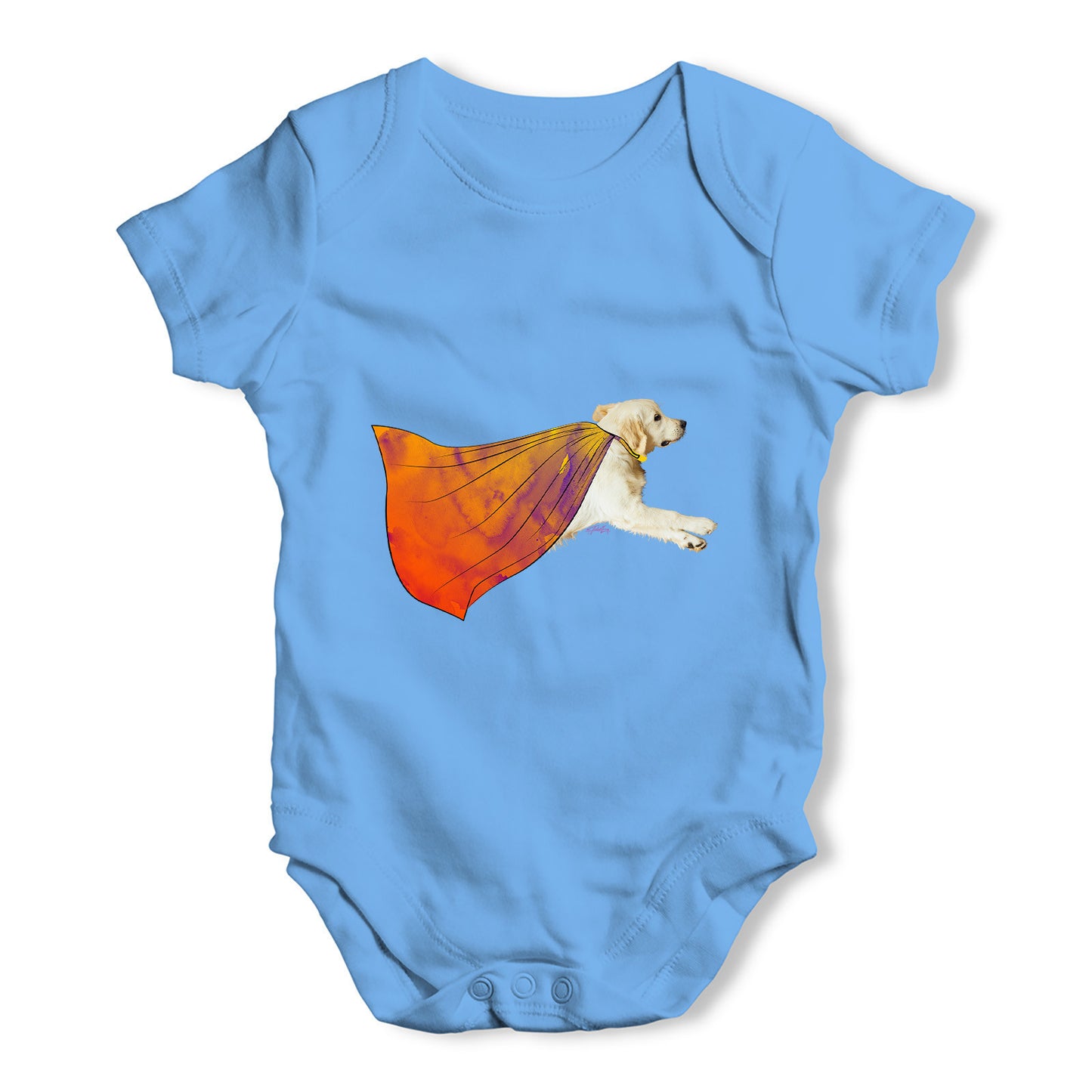 Doodle Dog Superhero Baby Grow Bodysuit