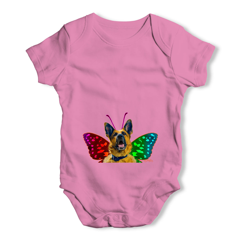 Doodle Dog Butterfly Baby Grow Bodysuit