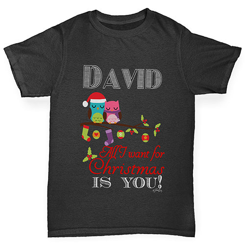 All I Want For Christmas Is You Personalised Boy's T-Shirt